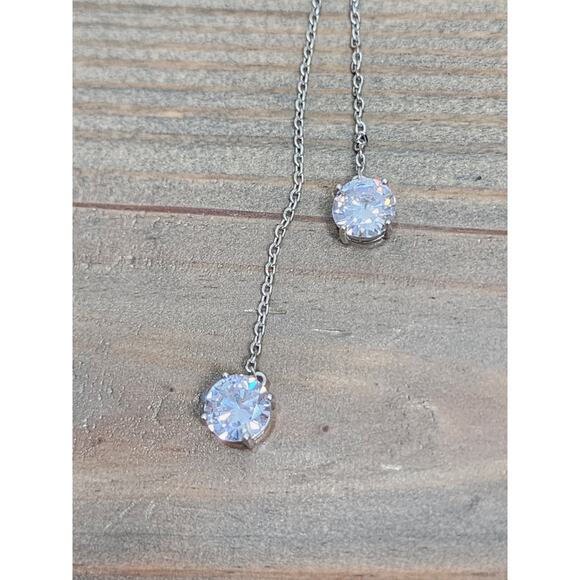 Sterling Silver Snowflake Pendant Fringe Long Chain Statement Necklace for Women - Picture 2 of 12